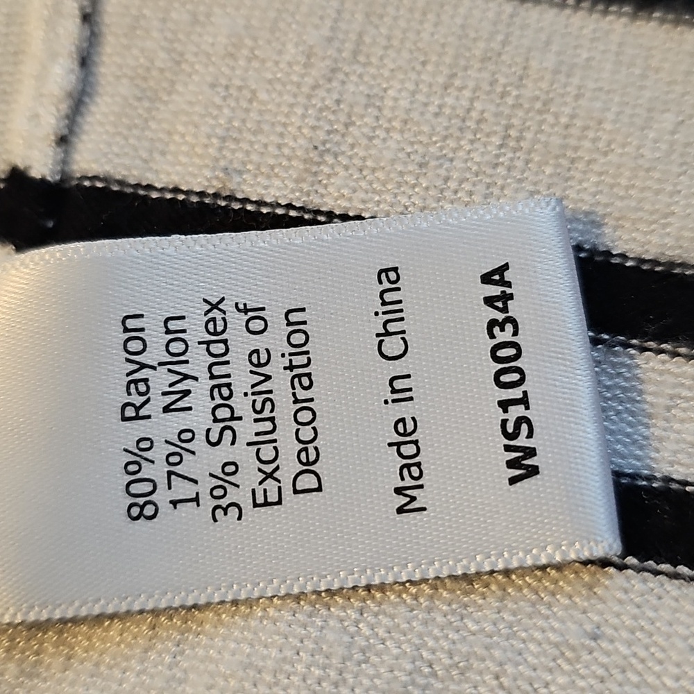 Market and Spruce Black and White Striped Sweater with Elbow Pads - Picture 5 of 6